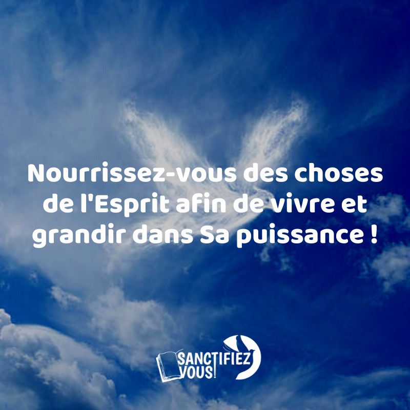 Augmentez l’influence de L’Esprit sur notre chair. – Sanctifiez-vous